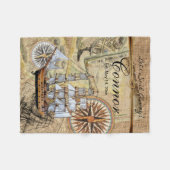 Laten we Sail Away  Ship Fleece Deken (Voorkant (Horizontaal))