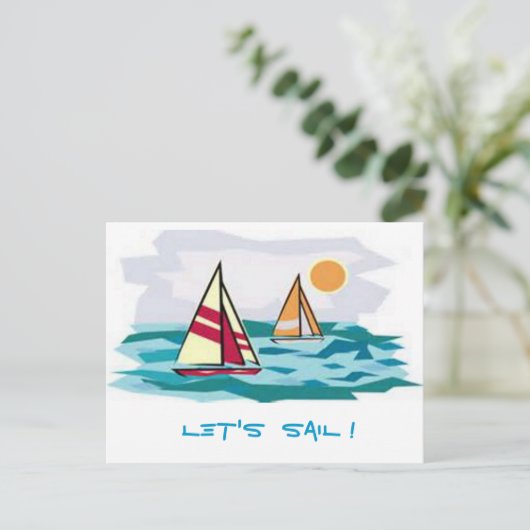 Laten we Sail! Briefkaart (Staand voorkant)