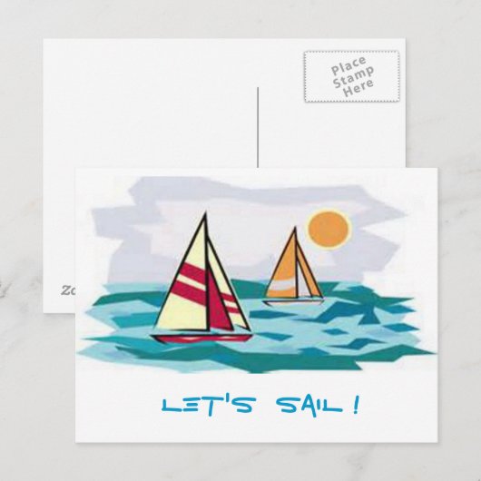 Laten we Sail! Briefkaart (Voorkant / Achterkant)