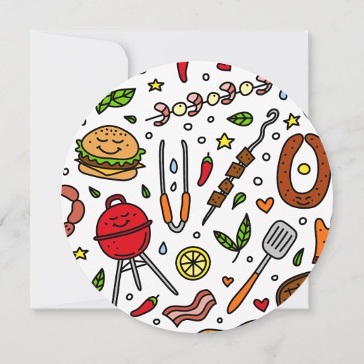 Laten we samen BBQ record housewarming feesten Kaart (Achterkant)