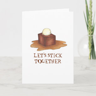 Laten we samen British Sticky Toffee Pudding Feestdagen Kaart