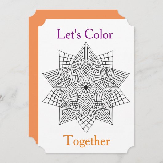 Laten we samen de uitnodiging van de kleurpartij k (Voorkant / Achterkant)