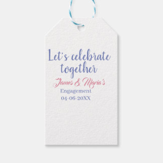 Laten we samen de verlovingspartij vieren naam dat cadeaulabel