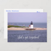 Laten we samen een Nantucket Lighthouse Post Card Briefkaart (Voorkant / Achterkant)
