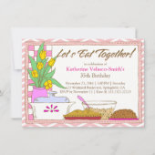 Laten we samen eten in het avondeten of in de lunc kaart (Voorkant)