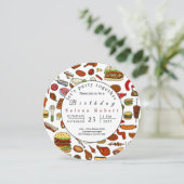 Laten we samen feesten BBQ record uitnodiging (Staand voorkant)