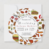 Laten we samen feesten BBQ record uitnodiging (Voorkant)