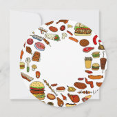 laten we samen feesten BBQ-recorduitnodiging Kaart (Achterkant)