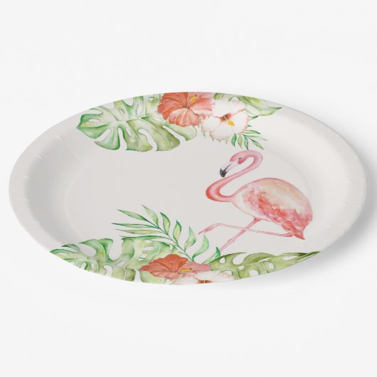 Laten we samen Friends Ivory Gold Flamingo krijgen Papieren Bordje (Gekanteld)