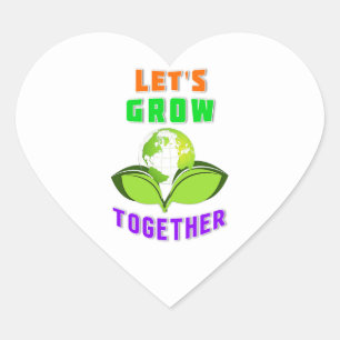 Laten we samen groeien om wereldmoederdag te redde hart sticker