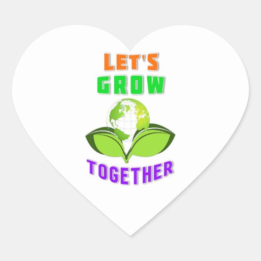 Laten we samen groeien om wereldmoederdag te redde hart sticker (Voorkant)