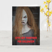 Laten we samen Halloween vieren. Kaart (Gele Bloem)