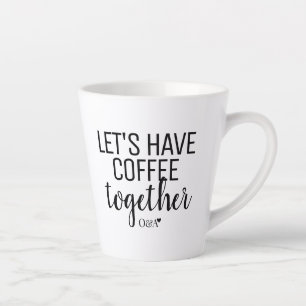 Laten we samen koffie drinken   Koppel Monogram zw Latte Mok