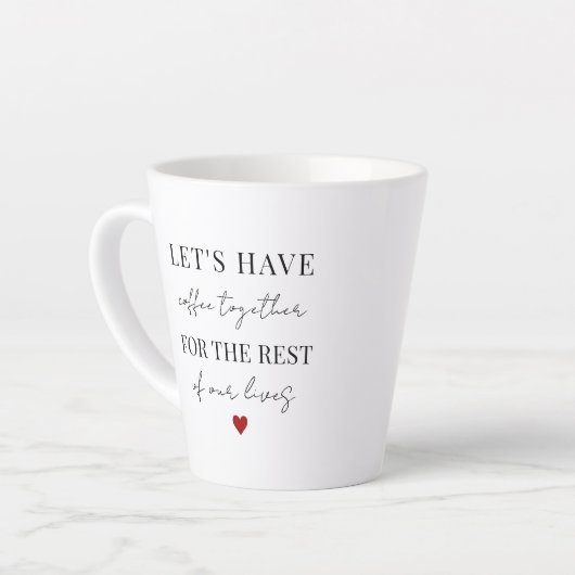 Laten we samen koffie drinken op Valentijnsdag Latte Mok (Linkerhoek)