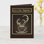Laten we samen koffie Wenskaart halen Kaart (Gele Bloem)