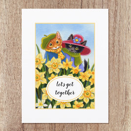 "Laten we samen komen" Gepersonaliseerde Kitty Cat Briefkaart