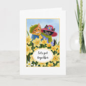 "Laten we samen komen" Gepersonaliseerde Kitty Cat Kaart (Voorkant)