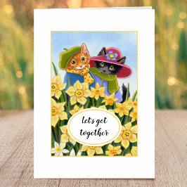 "Laten we samen komen" Gepersonaliseerde Kitty Cat Kaart
