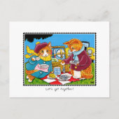 'Laten we samen komen' Kitty Cat Custom Briefkaart (Voorkant)