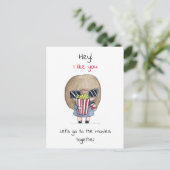 Laten we samen naar de films gaan / Chibi Briefkaart (Staand voorkant)