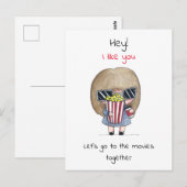Laten we samen naar de films gaan / Chibi Briefkaart (Voorkant / Achterkant)