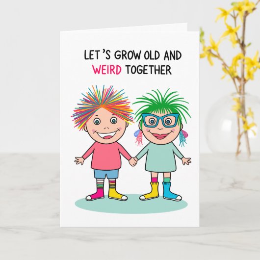 Laten we samen oud en gek worden kaart (Gele Bloem)