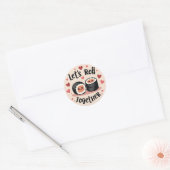 Laten we samen rollen! – Schattigee Sushi Roll Val Ronde Sticker (Envelop)