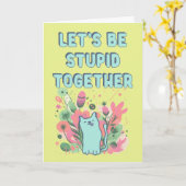 Laten we samen stom zijn kaart (Gele Bloem)