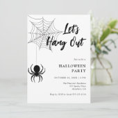 Laten we Samen Uit Hangen Script Spinneweb Hallowe Kaart (Staand voorkant)