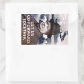 Laten we samen verder gaan rechthoekige sticker (Tas)