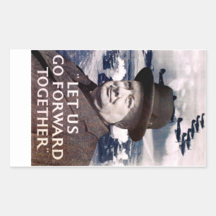 Laten we samen verder gaan rechthoekige sticker