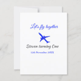 Laten we samen vliegen eerste verjaardag vliegtuig briefkaart