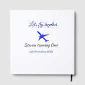 Laten we samen vliegen eerste verjaardag vliegtuig gastenboek (Achterkant)