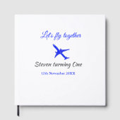 Laten we samen vliegen eerste verjaardag vliegtuig gastenboek (Voorkant)