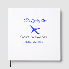 Laten we samen vliegen eerste verjaardag vliegtuig gastenboek