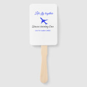 Laten we samen vliegen eerste verjaardag vliegtuig handwaaier (Voorkant)