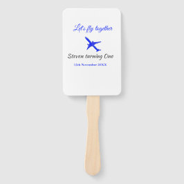 Laten we samen vliegen eerste verjaardag vliegtuig handwaaier