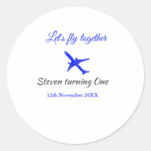 Laten we samen vliegen eerste verjaardag vliegtuig