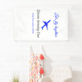 Laten we samen vliegen eerste verjaardag vliegtuig spandoek (Insitu)