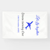 Laten we samen vliegen eerste verjaardag vliegtuig spandoek (Horizontaal)