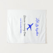 Laten we samen vliegen eerste verjaardag vliegtuig wandkleed (Voorkant (horizontaal))