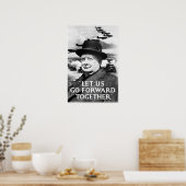 "Laten we samen vooruit gaan" Britse Tweede Wereld Poster (Keuken)