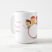 Laten we samen vrienden maken, Boy Girl Clip Art Koffiemok (Voorkant links)