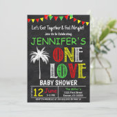 Laten we samenkomen, één liefdesBaby shower Kaart (Staand voorkant)