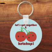 Laten we samenkomen en Ketchup! Kawaii Tomaten Sleutelhanger (Voorkant)