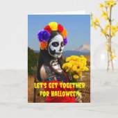 Laten we samenkomen voor Halloween. Kaart (Gele Bloem)