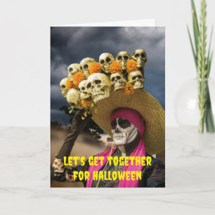Laten we samenkomen voor Halloween. Kaart