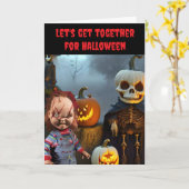 Laten we samenkomen voor Halloween. Kaart (Gele Bloem)