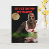 Laten we samenkomen voor Halloween. Kaart (Gele Bloem)