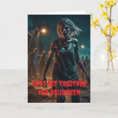 Laten we samenkomen voor Halloween. Kaart (Gele Bloem)